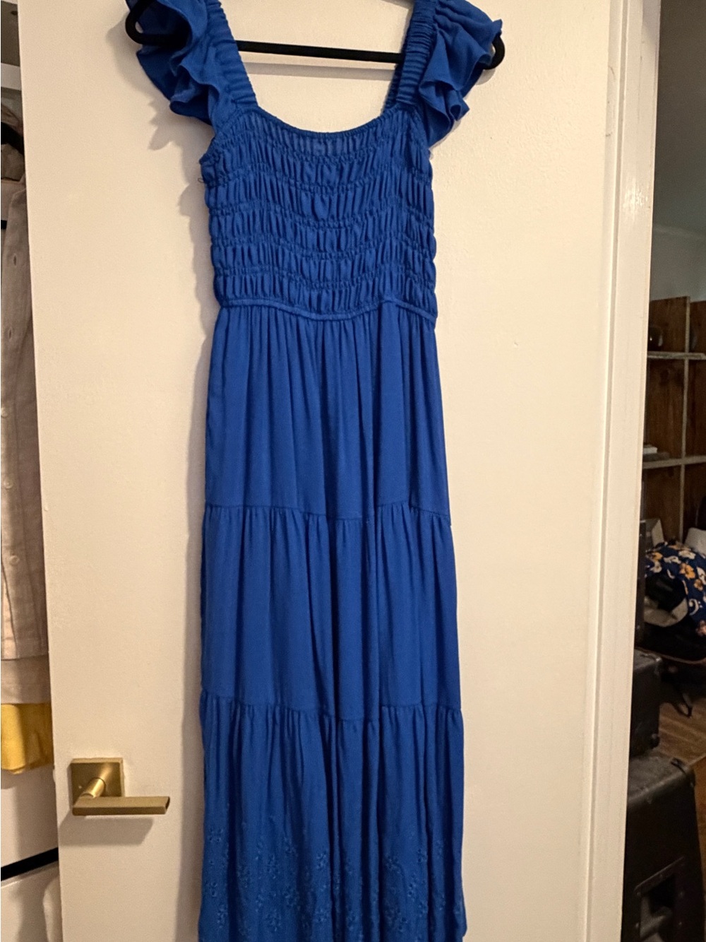 Women’s Blue Ruffled Maxi Dress